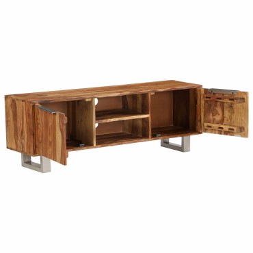 vidaXL Έπιπλο Τηλεόρασης Μελί 118x30x40cm Μασίφ Ξύλο Sheesham