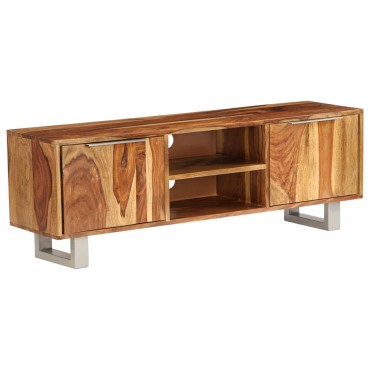 vidaXL Έπιπλο Τηλεόρασης Μελί 118x30x40cm Μασίφ Ξύλο Sheesham