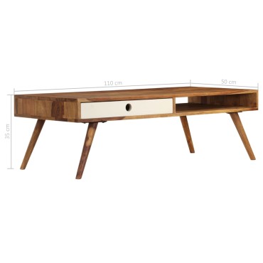 vidaXL Τραπεζάκι Σαλονιού 110x50x35cm από Μασίφ Ξύλο Sheesham 1 τεμ.