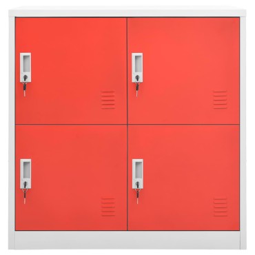 vidaXL Φοριαμός Ανοιχτό Γκρι / Κόκκινο 90x45x92,5cm Ατσάλινος 1 τεμ.