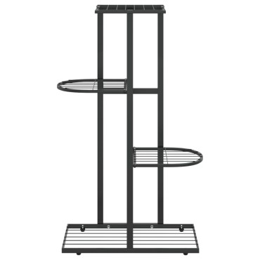 vidaXL Ανθοστήλη 4 Επιπέδων Μαύρη 43 x 22 x 76 εκ. Μεταλλική