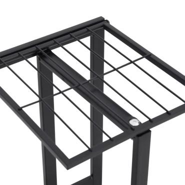 vidaXL Ανθοστήλη 4 Επιπέδων Μαύρη 43 x 22 x 76 εκ. Μεταλλική