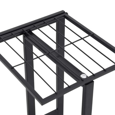 vidaXL Ανθοστήλη 4 Επιπέδων Μαύρη 43 x 22 x 76 εκ. Μεταλλική