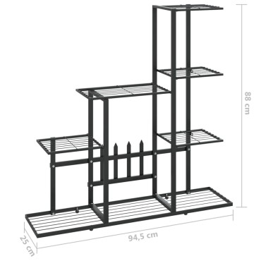 vidaXL Ανθοστήλη Μαύρη 94,5 x 25 x 88 εκ. Μεταλλική