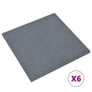 vidaXL Πλάκες Δαπέδου Ασφαλείας 6 τεμ. Γκρι 50 x 50 x 3 εκ. Καουτσούκ