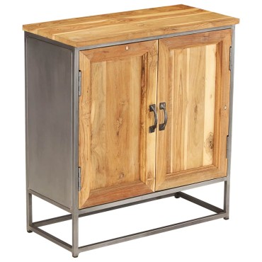 vidaXL Ντουλάπι 65x30x70cm Ανακυκλωμένο Ξύλο Teak & Ατσάλι 1 τεμ.