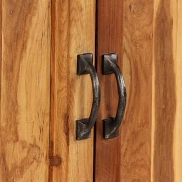 vidaXL Ντουλάπι 65x30x70cm Ανακυκλωμένο Ξύλο Teak & Ατσάλι 1 τεμ.