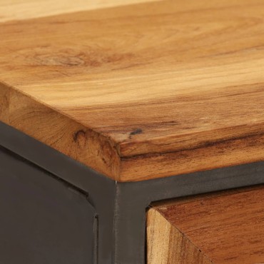vidaXL Ντουλάπι 65x30x70cm Ανακυκλωμένο Ξύλο Teak & Ατσάλι 1 τεμ.