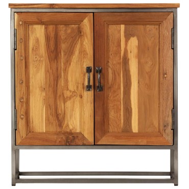 vidaXL Ντουλάπι 65x30x70cm Ανακυκλωμένο Ξύλο Teak & Ατσάλι 1 τεμ.
