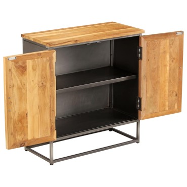vidaXL Ντουλάπι 65x30x70cm Ανακυκλωμένο Ξύλο Teak & Ατσάλι 1 τεμ.