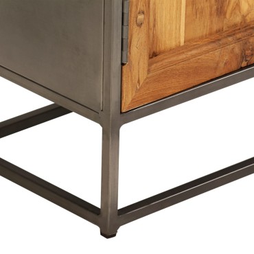 vidaXL Ντουλάπι 65x30x70cm Ανακυκλωμένο Ξύλο Teak & Ατσάλι 1 τεμ.