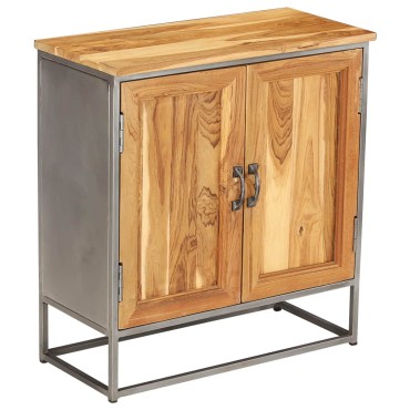 vidaXL Ντουλάπι 65x30x70cm Ανακυκλωμένο Ξύλο Teak & Ατσάλι 1 τεμ.
