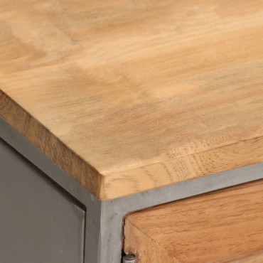 vidaXL Έπιπλο Τηλεόρασης 120x30x40cm Ανακυκλωμένο Ξύλο Teak & Ατσάλι