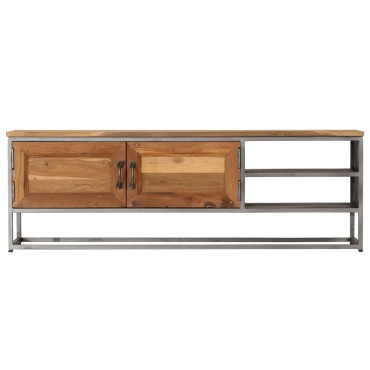 vidaXL Έπιπλο Τηλεόρασης 120x30x40cm Ανακυκλωμένο Ξύλο Teak & Ατσάλι