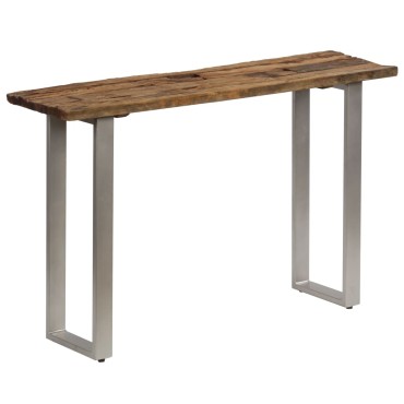 vidaXL Τραπέζι Κονσόλα 120x35x76cm από Ανακυκλωμένο Ξύλο / Ατσάλι 1 τεμ.