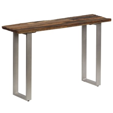 vidaXL Τραπέζι Κονσόλα 120x35x76cm από Ανακυκλωμένο Ξύλο / Ατσάλι 1 τεμ.
