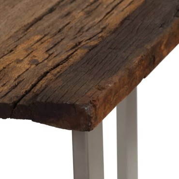vidaXL Τραπέζι Κονσόλα 120x35x76cm από Ανακυκλωμένο Ξύλο / Ατσάλι 1 τεμ.