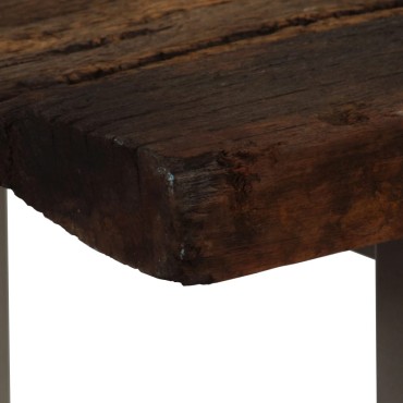 vidaXL Τραπέζι Κονσόλα 120x35x76cm από Ανακυκλωμένο Ξύλο / Ατσάλι 1 τεμ.