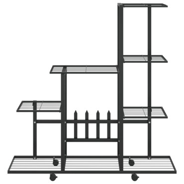 vidaXL Ανθοστήλη με Ρόδες Μαύρη 94,5 x 25 x 92,5 εκ. Μεταλλική