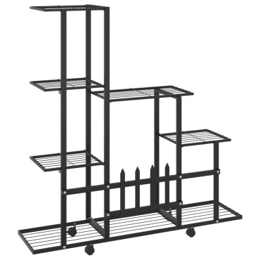 vidaXL Ανθοστήλη με Ρόδες Μαύρη 94,5 x 25 x 92,5 εκ. Μεταλλική