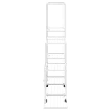 vidaXL Ανθοστήλη με Ρόδες Λευκή 94,5 x 25 x 92,5 εκ. Μεταλλική