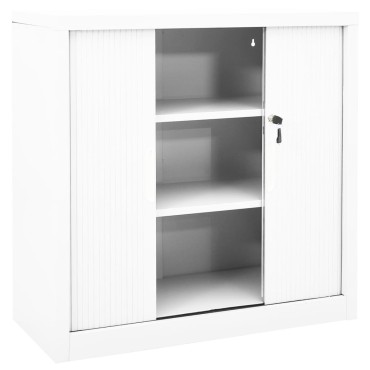 vidaXL Ντουλάπι με Συρόμενη Πόρτα Λευκό 90x40x90cm Ατσάλινο 1 τεμ.
