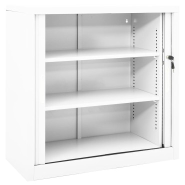 vidaXL Ντουλάπι με Συρόμενη Πόρτα Λευκό 90x40x90cm Ατσάλινο 1 τεμ.