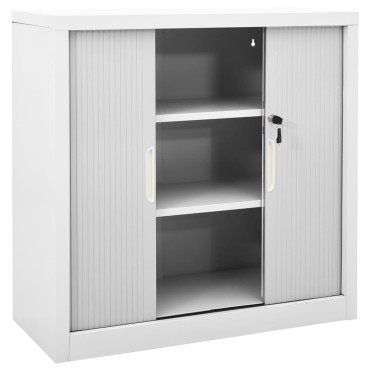 vidaXL Ντουλάπι με Συρόμενη Πόρτα Γκρι 90x40x90cm Ατσάλινο 1 τεμ.