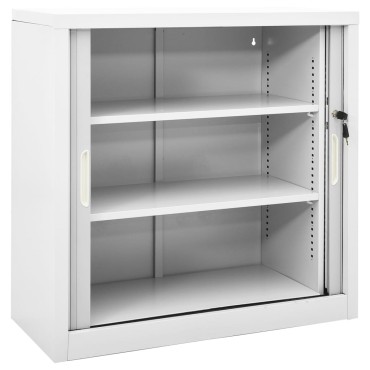 vidaXL Ντουλάπι με Συρόμενη Πόρτα Γκρι 90x40x90cm Ατσάλινο 1 τεμ.