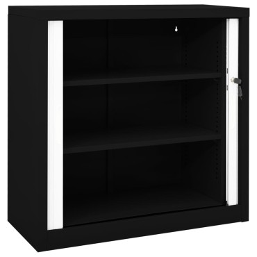 vidaXL Ντουλάπι με Συρόμενη Πόρτα Μαύρο 90x40x90cm Ατσάλινο 1 τεμ.