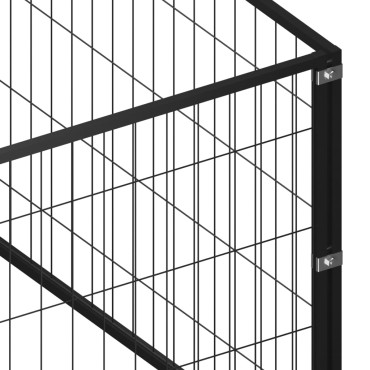 vidaXL Σπιτάκι Σκύλου Μαύρο 4 m² Ατσάλινο