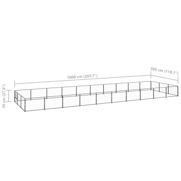vidaXL Σπιτάκι Σκύλου Μαύρο 30 μ² Ατσάλινο