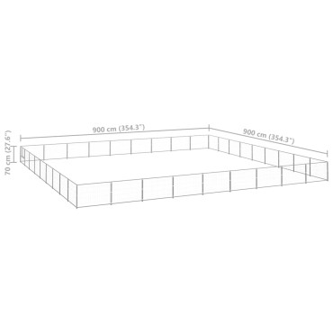 vidaXL Σπιτάκι Σκύλου Ασημί 81 μ² Ατσάλινο