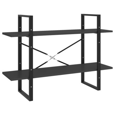 vidaXL Βιβλιοθήκη με 5 Ράφια Γκρι 100x30x175cm από Επεξ. Ξύλο 1 τεμ.