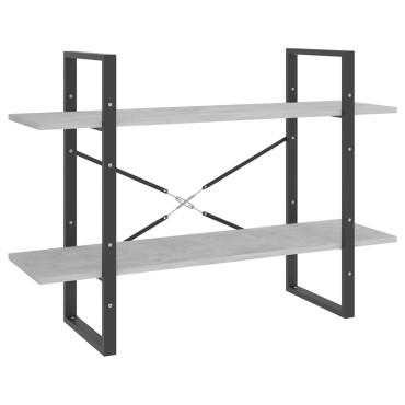 vidaXL Βιβλιοθήκη με 5 Ράφια Γκρι Σκυρ. 100x30x175cm Επεξ. Ξύλο 1 τεμ.