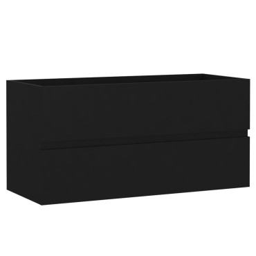 vidaXL Ντουλάπι Νιπτήρα Μαύρο 90x38,5x45cm από Επεξ. Ξύλο 1 τεμ.