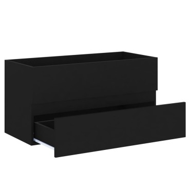vidaXL Ντουλάπι Νιπτήρα Μαύρο 90x38,5x45cm από Επεξ. Ξύλο 1 τεμ.