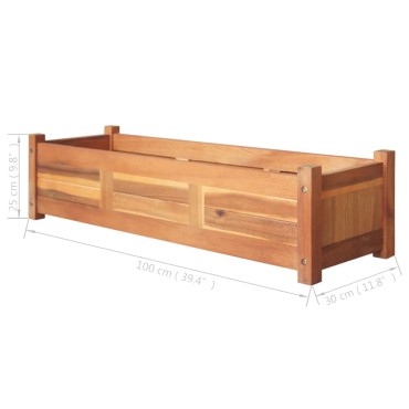 vidaXL Ζαρντινιέρες Υπερυψωμένες 2 τεμ. 100x30x25 εκ. από Ξύλο Ακακίας