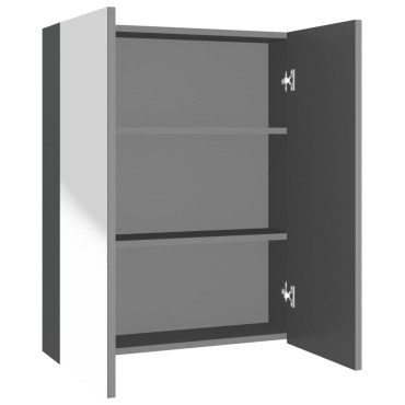 vidaXL Ντουλάπι Μπάνιου με Καθρέφτη Ανθρακί 60x15x75cm από MDF 1 τεμ.