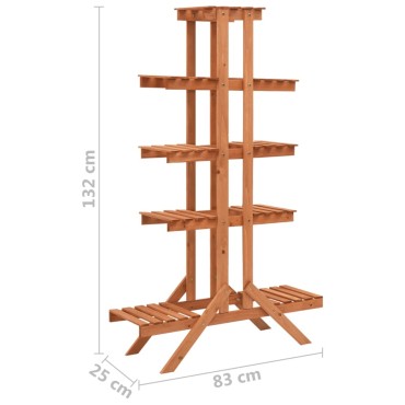 vidaXL Ραφιέρα Φυτών 83 x 25 x 132 εκ. από Μασίφ Ξύλο Ελάτης