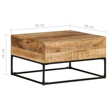 vidaXL Τραπεζάκι Σαλονιού 68x68x41cm από Ακατέργαστο Ξύλο Μάνγκο 1 τεμ.