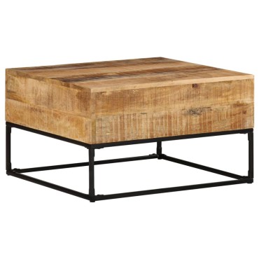 vidaXL Τραπεζάκι Σαλονιού 68x68x41cm από Ακατέργαστο Ξύλο Μάνγκο 1 τεμ.