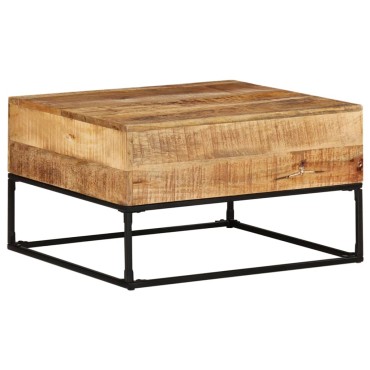 vidaXL Τραπεζάκι Σαλονιού 68x68x41cm από Ακατέργαστο Ξύλο Μάνγκο 1 τεμ.