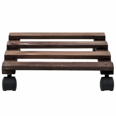 vidaXL Βάσεις για Γλάστρες με Ρόδες 4 τεμ. 25 x 25 εκ. από Ξύλο Κέδρου