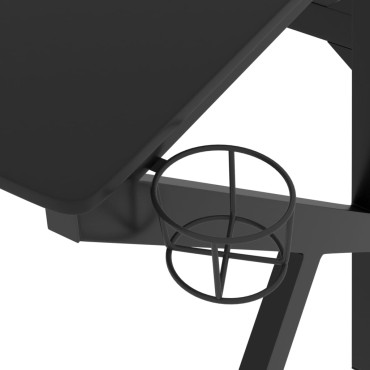 vidaXL Γραφείο Gaming Μαύρο 110x60x75cm με Πόδια σε Σχήμα Κ 1 τεμ.