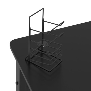 vidaXL Γραφείο Gaming Μαύρο 110x60x75cm με Πόδια σε Σχήμα Κ 1 τεμ.