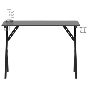 vidaXL Γραφείο Gaming Μαύρο 110x60x75cm με Πόδια σε Σχήμα Υ 1 τεμ.