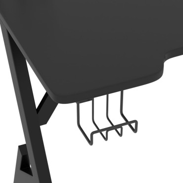 vidaXL Γραφείο Gaming Μαύρο 110x60x75cm με Πόδια σε Σχήμα Υ 1 τεμ.