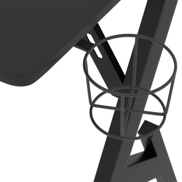 vidaXL Γραφείο Gaming Μαύρο 110x60x75cm με Πόδια σε Σχήμα Υ 1 τεμ.