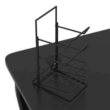 vidaXL Γραφείο Gaming Μαύρο 90x60x75cm με Πόδια σε Σχήμα ΖΖ 1 τεμ.